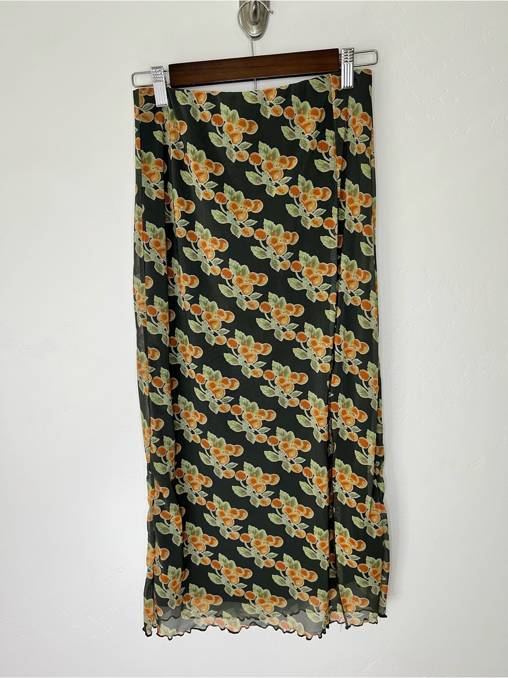 Urban Outfitters Floral Orange & Green Long Skirt